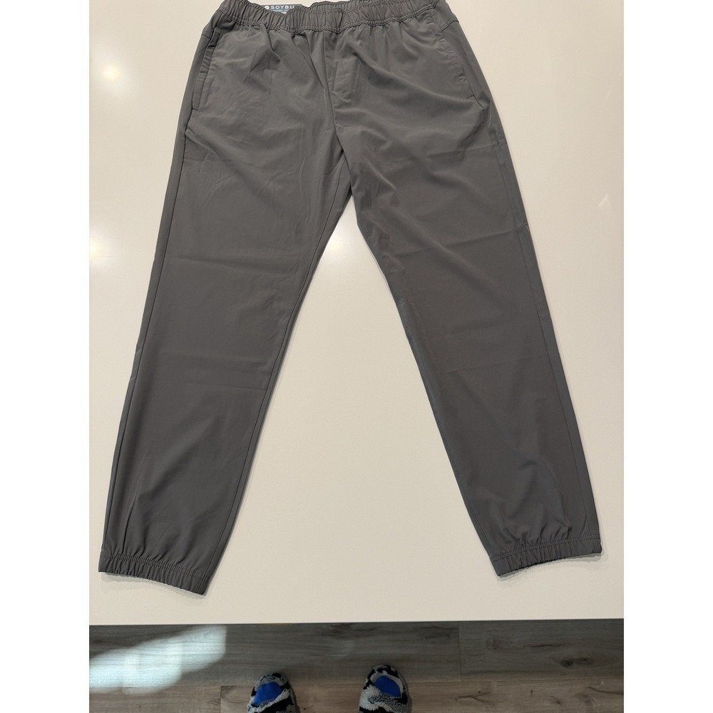 Soybu Mens Lightweight Athletic Joggers Gray Woven Pants Large NWT